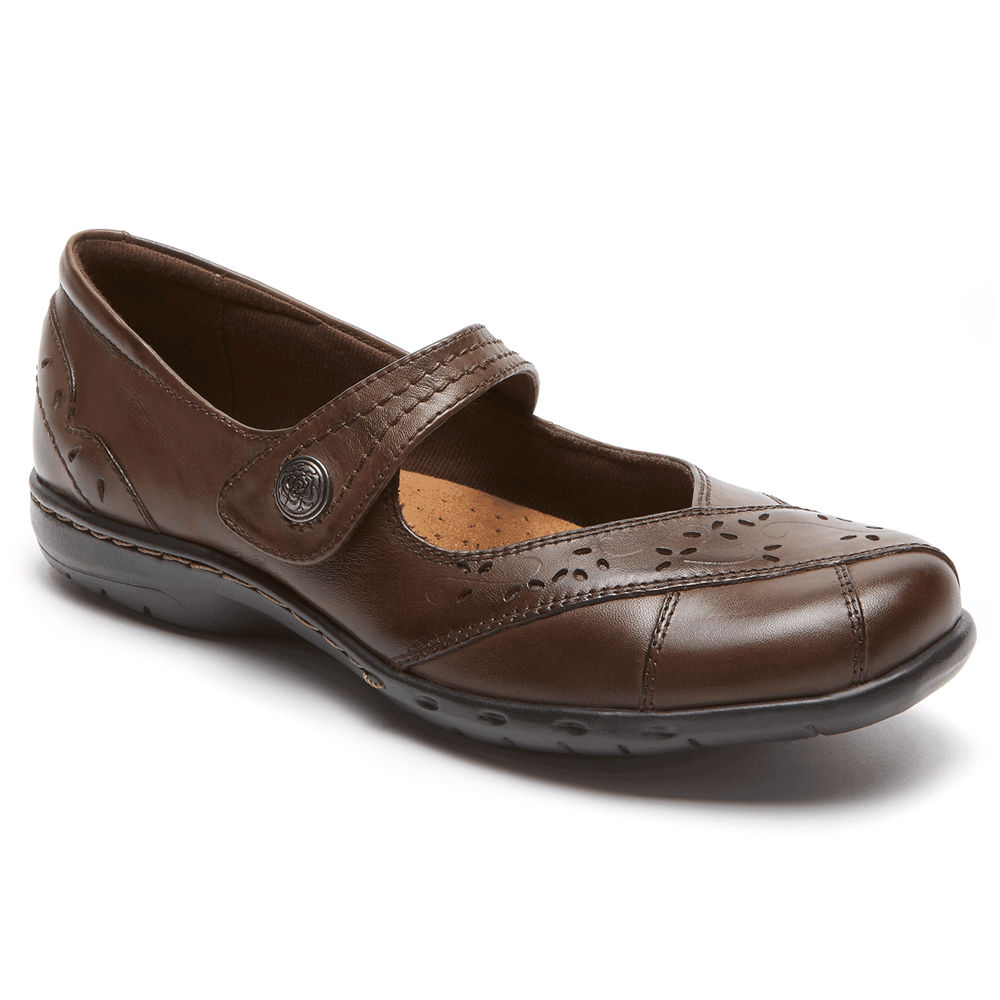 Rockport Singapore Womens Flats - Cobb Hill Petra Mary Jane Brown - EU8276530